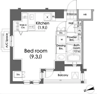 パークハビオ戸越【13階】の間取り