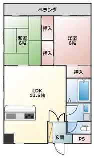 マンション輝宣【5階】の間取り