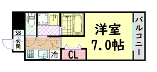 エスリード阿波座シティウエスト【7階】の間取り