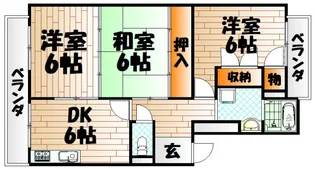 タニガシラハイツ【4階】の間取り