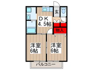 ハイツ清水J【2階】の間取り