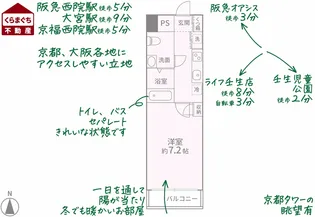 コスモフォーラム四条【6階】の間取り