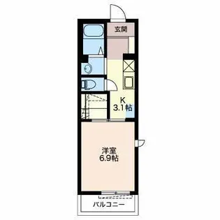 ファーストアパートメントWill【3階】の間取り