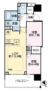 リビオタワー羽沢横浜国大【13階】の間取り