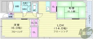 サンライフ高嶺【4階】の間取り