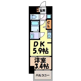プレサンスジェネ新栄町駅前葵【12階】の間取り