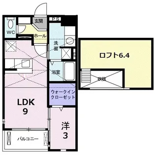 リバ・シティ夢咲II【2階】の間取り