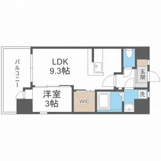 コモテリア渡辺通り【9階】の間取り