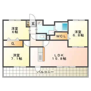 塔世西裏MSビル【7階】の間取り