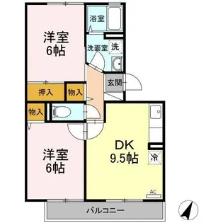 ハイカムールさくら館【3階】の間取り