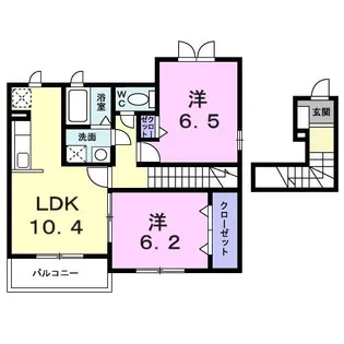 サン ソレイユI【2階】の間取り