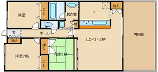 グランスイート藤井寺【1階】の間取り