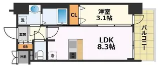 プレサンスSAKAEフロント【14階】の間取り