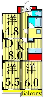カーサフィオーレ【4階】の間取り