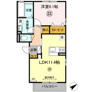 セジュール宮城野【2階】の間取り