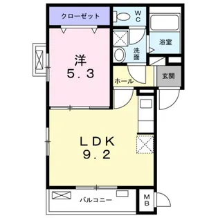 アビテ オヴェスト カンオン【3階】の間取り
