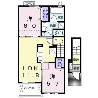ナリッシュB【2階】の間取り