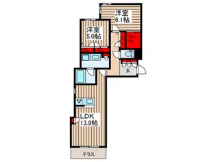 クアドリフォリオ浦和美園【1階】の間取り