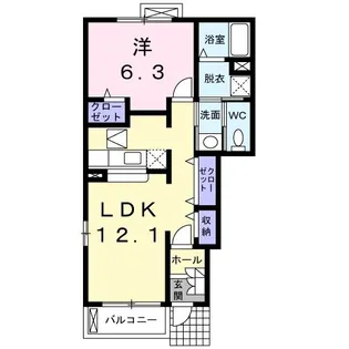 グランド-ルET H【1階】の間取り