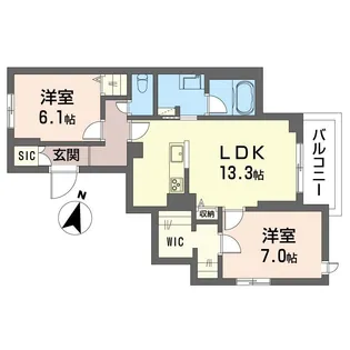 クレスティークI 201号室【2階】の間取り