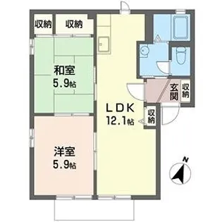 ポート・ストークA【1階】の間取り