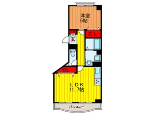 アンシャンテ高宮・高槻C棟【2階】の間取り