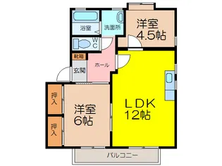 ル・フェール多布施B棟【2階】の間取り
