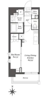 クレストコート白金高輪【5階】の間取り