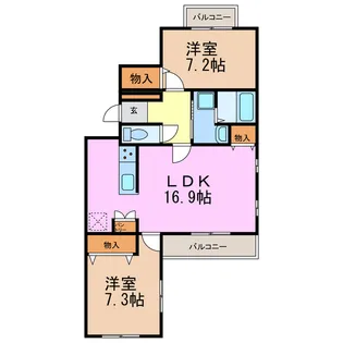 ヴィラ・ヴェール徳重【1階】の間取り