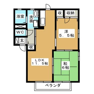 エスポワール今泉 B【2階】の間取り