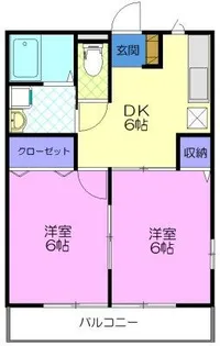 フィオーレ若松原 F【1階】の間取り