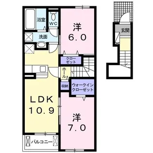 ル・メイユールマヨ II【2階】の間取り