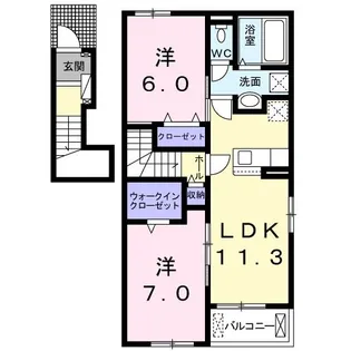フラガンシア【2階】の間取り