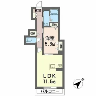 メゾンドブランエール【2階】の間取り