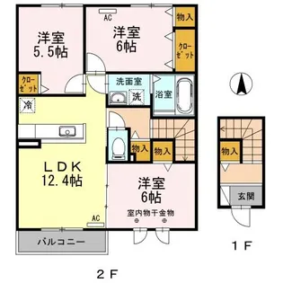 GRACE KUMANO III【2階】の間取り