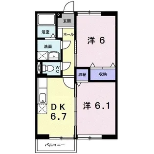 エーデルハウス ローゼ【2階】の間取り