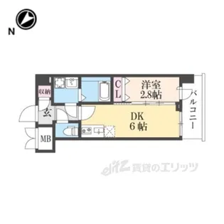 ブランシエスタ西京極【4階】の間取り