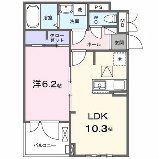 ラフィナート ナガタ【1階】の間取り
