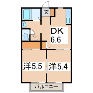 コーポS【1階】の間取り