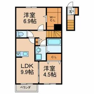 ラ・スロント【2階】の間取り