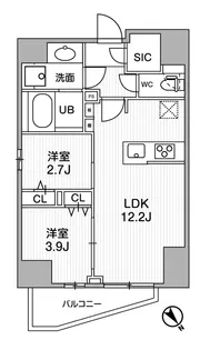 S-RESIDENCE目黒大岡山bresa【10階】の間取り