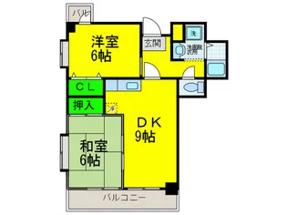 ペガサスI番館住吉【2階】の間取り