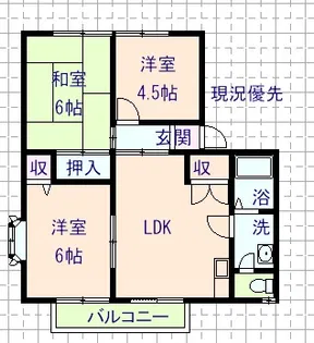 サンビレッジ東永B【2階】の間取り
