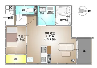 REGALEST住吉【1階】の間取り