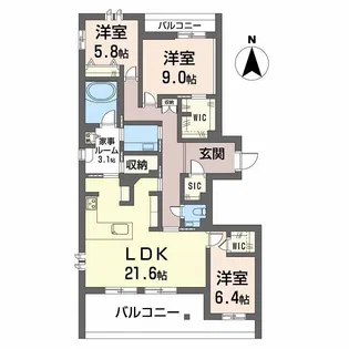 シークリサンス岡本【2階】の間取り