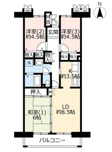 URつくば・二の宮【5階】の間取り