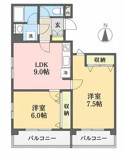 パインヒルズ東松原【3階】の間取り
