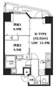 S-RESIDENCE蔵前【13階】の間取り