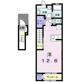サイド ワン【2階】の間取り