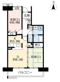 URコンフォール東朝霞【2階】の間取り